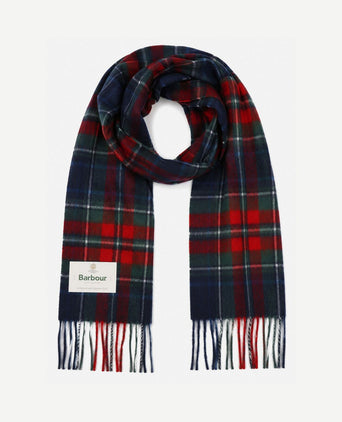 Sjaal tartan wool cashmere donkerblauw