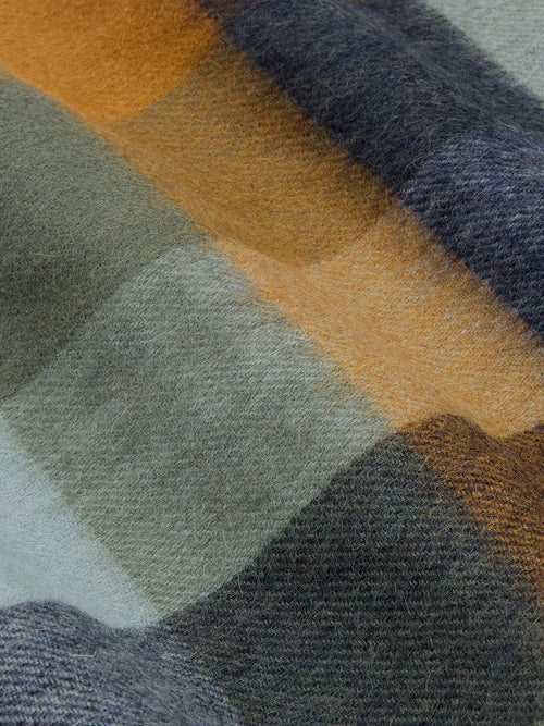 Sjaal tattersall blauw beige