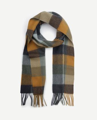 Sjaal tattersall blauw beige