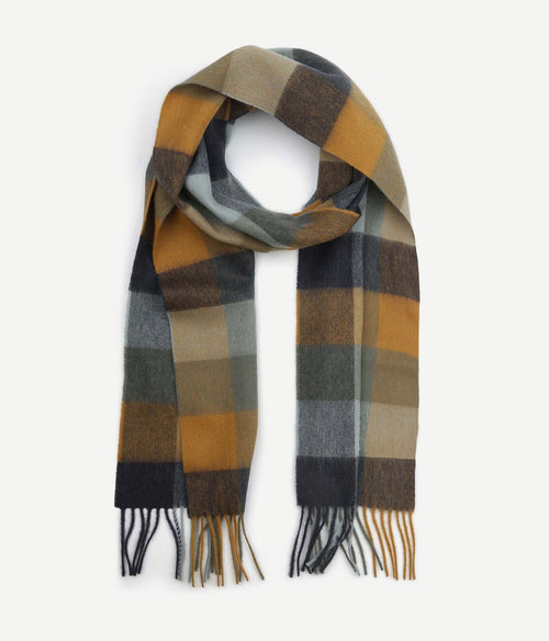 Sjaal tattersall blauw beige