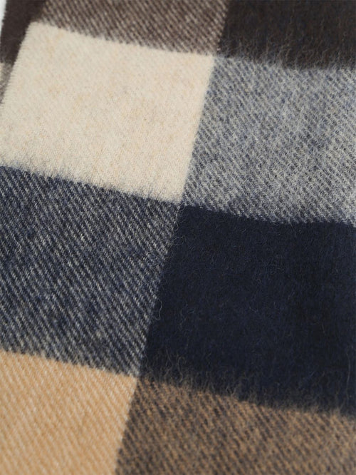 Sjaal tattersall donkerblauw beige