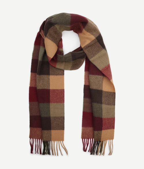 Sjaal tattersall rood beige