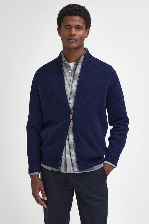 Barbour talder zip vest wol donkerblauw | Regular-fit