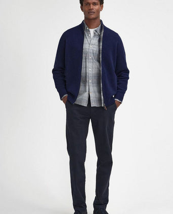 Barbour talder zip vest wol donkerblauw | Regular-fit