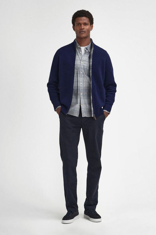 Barbour talder zip vest wol donkerblauw | Regular-fit