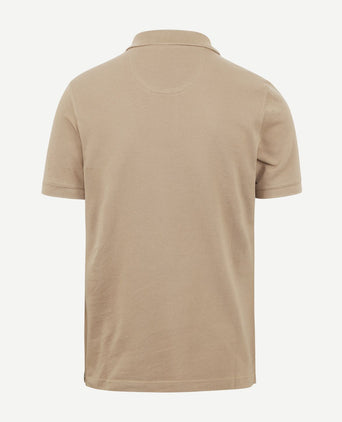 Tartan pique polo beige