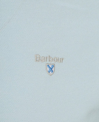 Barbour tartan pique polo lichtblauw