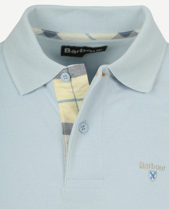 Barbour tartan pique polo lichtblauw