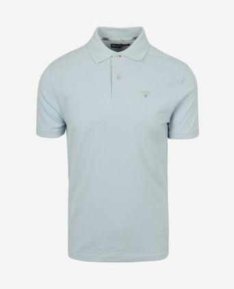 Tartan pique polo lichtblauw
