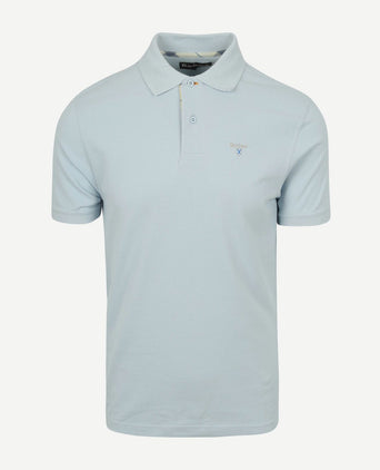 Barbour tartan pique polo lichtblauw
