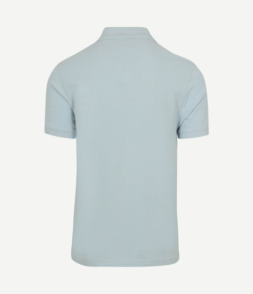 Tartan pique polo lichtblauw