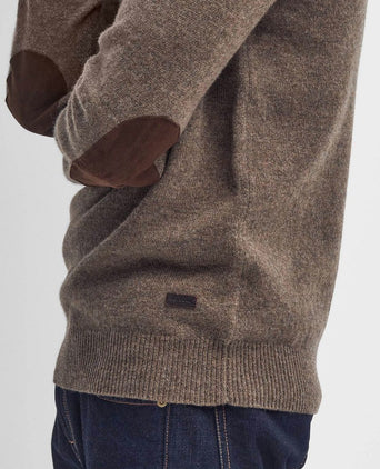 Barbour mocker trui wol taupe | Regular-fit