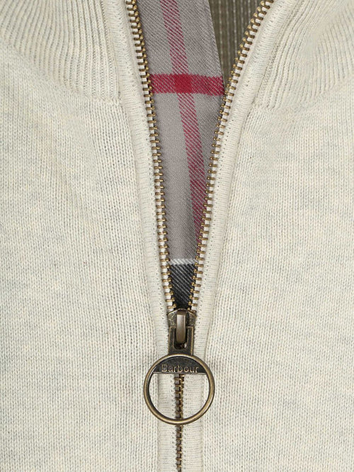 Trui halve rits greige