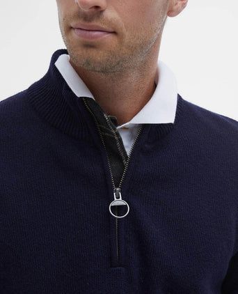 Barbour halve rits trui donkerblauw | Regular-fit