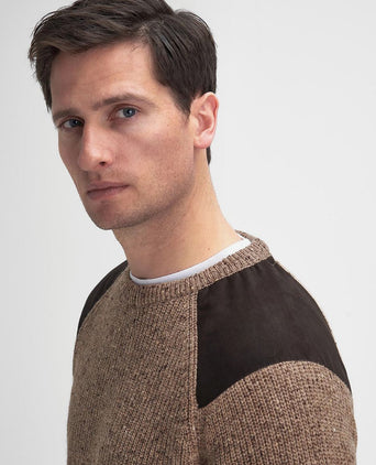 Barbour trui raisthorpe lamswol beige | Regular-fit