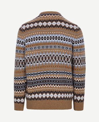 Fairisle trui wol camel