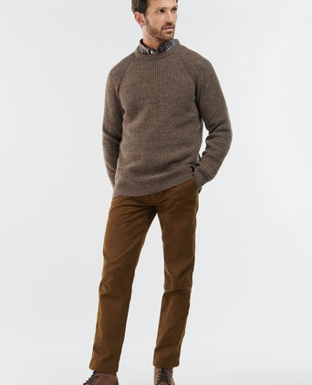 Barbour trui lamswol knitted bruin | Regular-fit