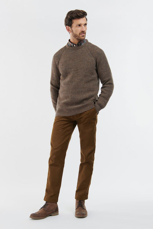 Barbour trui lamswol knitted bruin | Regular-fit