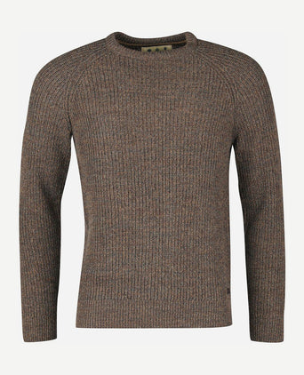 Barbour trui lamswol knitted bruin | Regular-fit