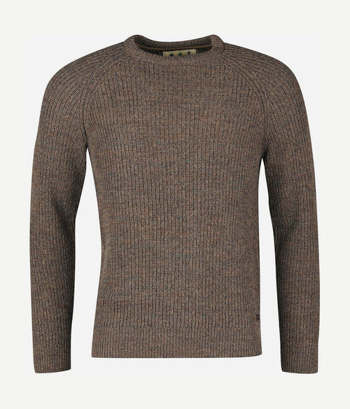 Barbour trui lamswol knitted bruin | Regular-fit