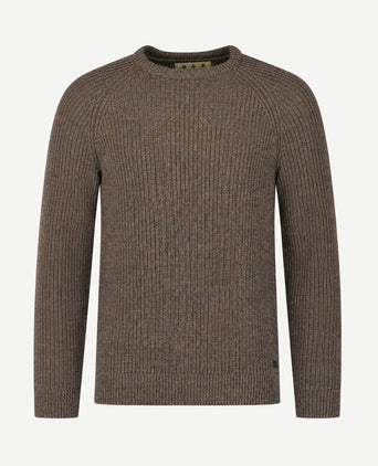 Trui lamswol knitted bruin
