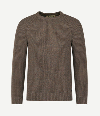 Trui lamswol knitted bruin Trui lamswol knitted bruin