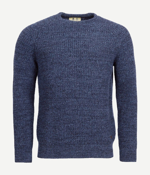 Barbour trui lamswol knitted donkerblauw | Regular-fit