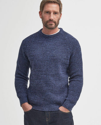 Barbour trui lamswol knitted donkerblauw | Regular-fit