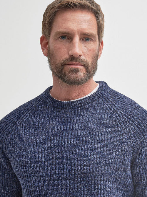 Barbour trui lamswol knitted donkerblauw | Regular-fit