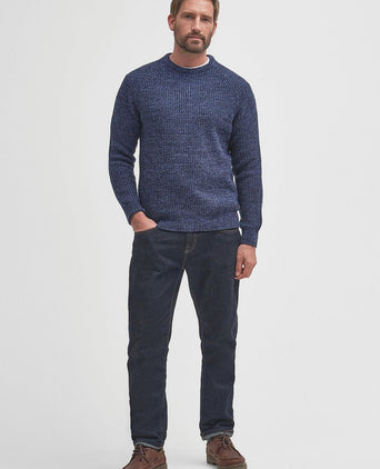 Barbour trui lamswol knitted donkerblauw | Regular-fit