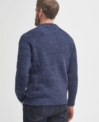 Barbour trui lamswol knitted donkerblauw | Regular-fit