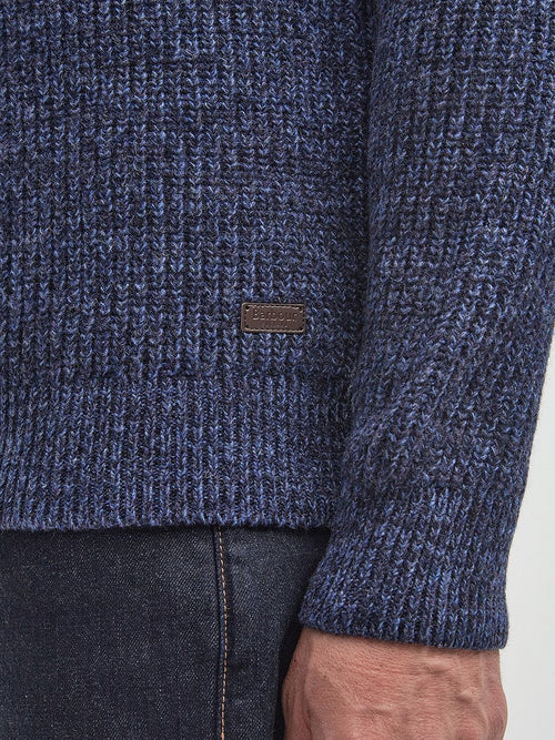 Barbour trui lamswol knitted donkerblauw | Regular-fit