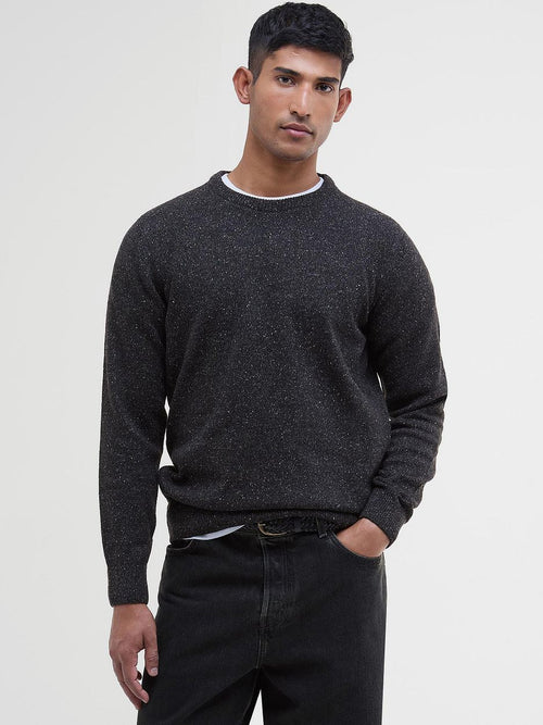 Barbour trui lamswol zwart | Regular-fit