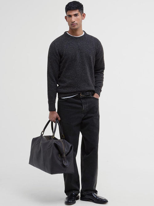 Barbour trui lamswol zwart | Regular-fit