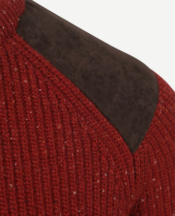 Barbour trui raisthorpe lamswol rood | Regular-fit