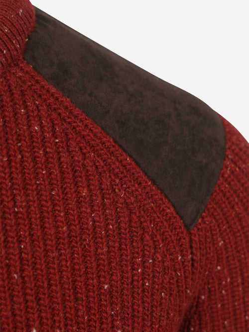 Barbour trui raisthorpe lamswol rood | Regular-fit