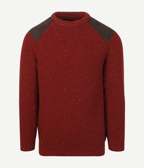 Barbour trui raisthorpe lamswol rood | Regular-fit