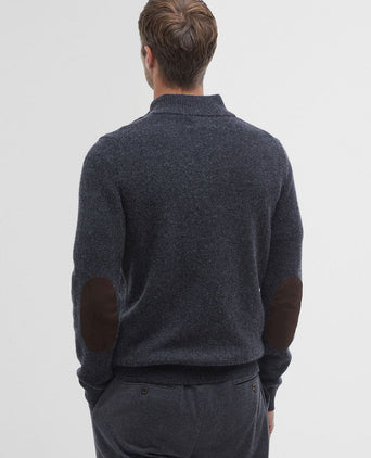 Trui wol patch antraciet