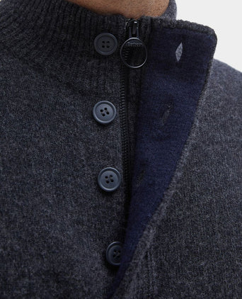 Trui wol patch antraciet
