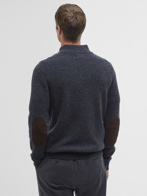 Trui wol patch antraciet