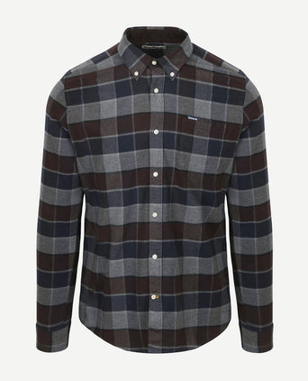 Barbour valley overhemd ruit antraciet bruin