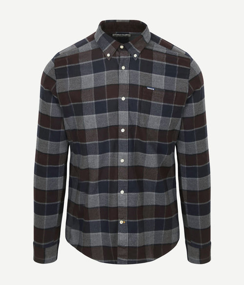 Barbour valley overhemd ruit antraciet bruin