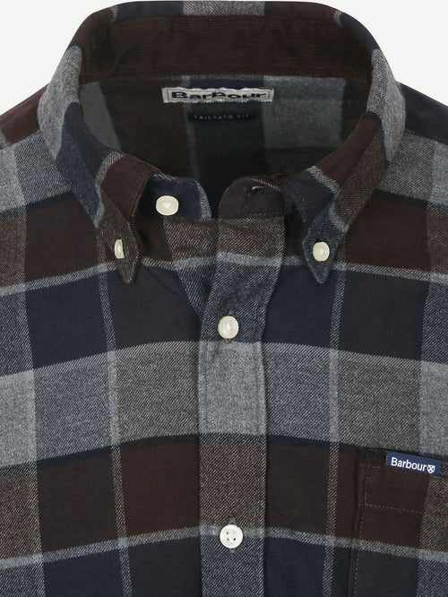 Barbour valley overhemd ruit antraciet bruin