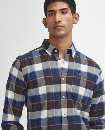 Barbour valley overhemd ruit bruin blauw