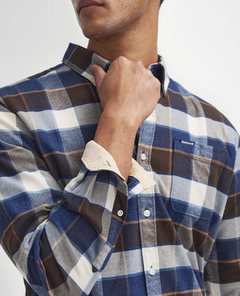 Barbour valley overhemd ruit bruin blauw