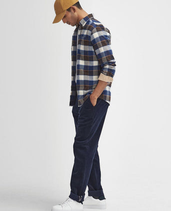 Barbour valley overhemd ruit bruin blauw