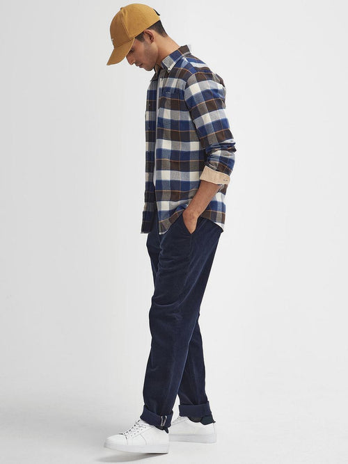 Barbour valley overhemd ruit bruin blauw