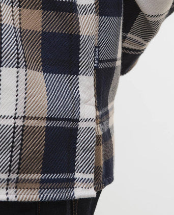 Barbour overshirt ruit grasmoor donkerblauw | Regular-fit