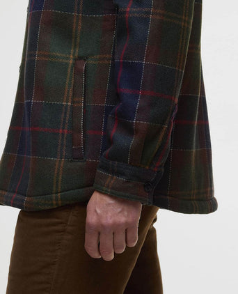 Barbour overshirt wool blend ruit willberry olive | Regular-fit