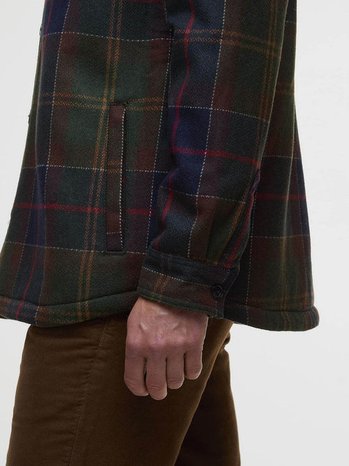 Barbour overshirt wool blend ruit willberry olive | Regular-fit